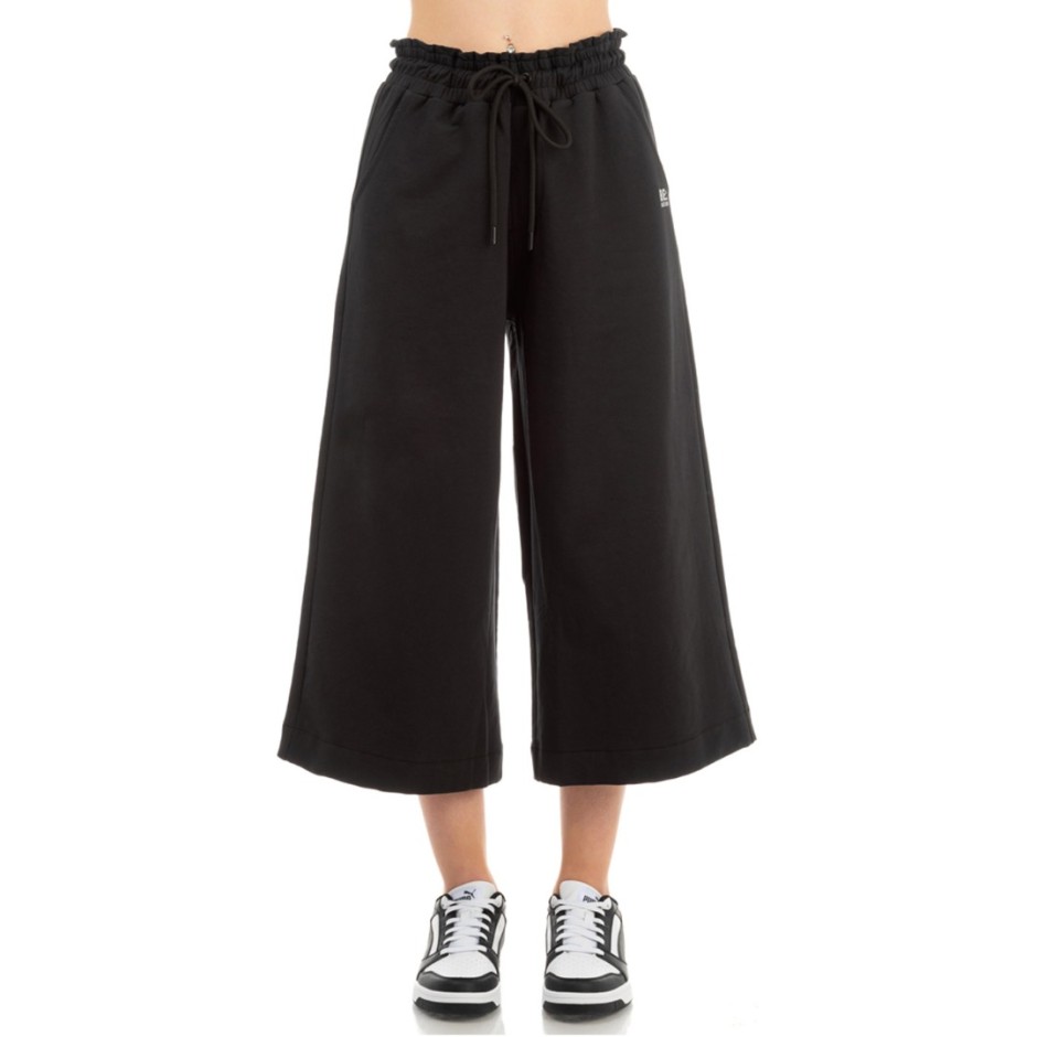 BE:NATION TERRY CROPPED WIDE LEG PANT 02112401-01 Black