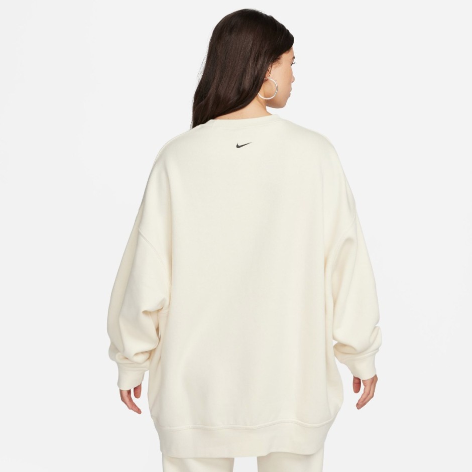 Nike Sportswear Εκρού - Γυναικεία Μακρυμάνικη Μπλούζα Με Λαιμόκοψη