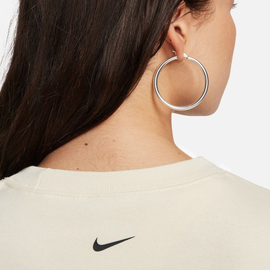 Nike Sportswear Εκρού - Γυναικεία Μακρυμάνικη Μπλούζα Με Λαιμόκοψη