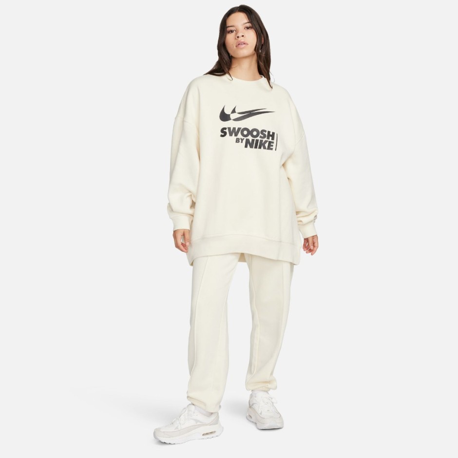Nike Sportswear Εκρού - Γυναικεία Μακρυμάνικη Μπλούζα Με Λαιμόκοψη