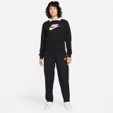 Nike Sportswear Club Fleece Μαύρο - Γυναικεία Μακρυμάνικη Μπλούζα Με Λαιμόκοψη