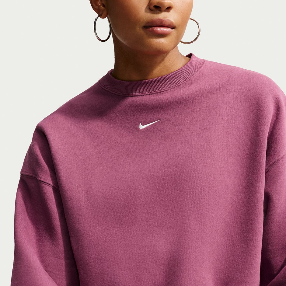 Γυναικεία Μακρυμάνικη Μπλούζα Ροζ - Nike Studio Fleece Medium Weight