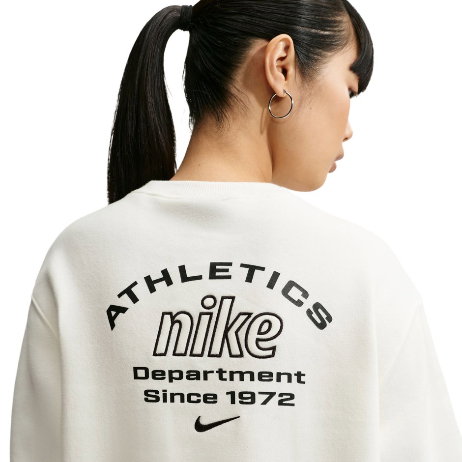 Γυναικεία Μακρυμάνικη Μπλούζα Εκρού - Nike Studio Fleece Medium Weight 'Graphic Pack'