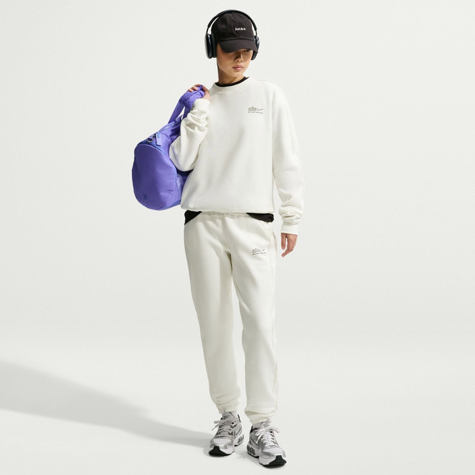 Γυναικεία Μακρυμάνικη Μπλούζα Εκρού - Nike Studio Fleece Medium Weight 'Graphic Pack'