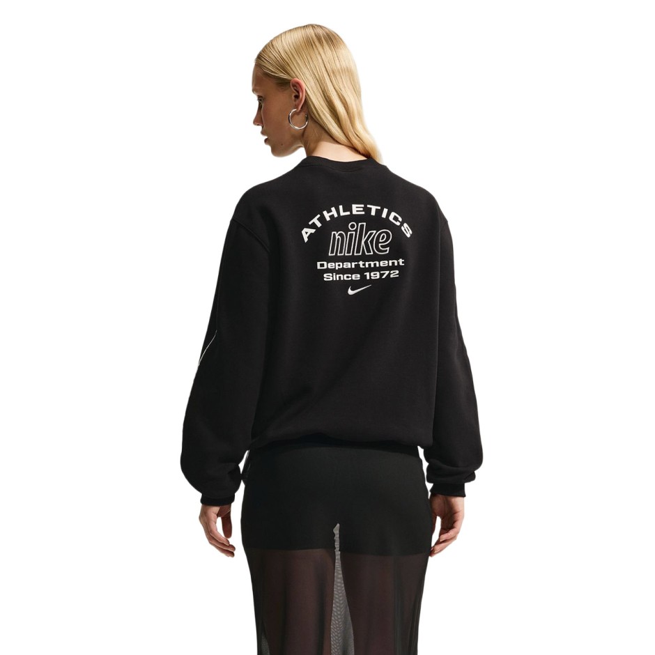 Women's Sweatshirt Black - Nike Studio Fleece Medium Weight 'Graphic Pack'