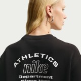 Women's Sweatshirt Black - Nike Studio Fleece Medium Weight 'Graphic Pack' Image 2