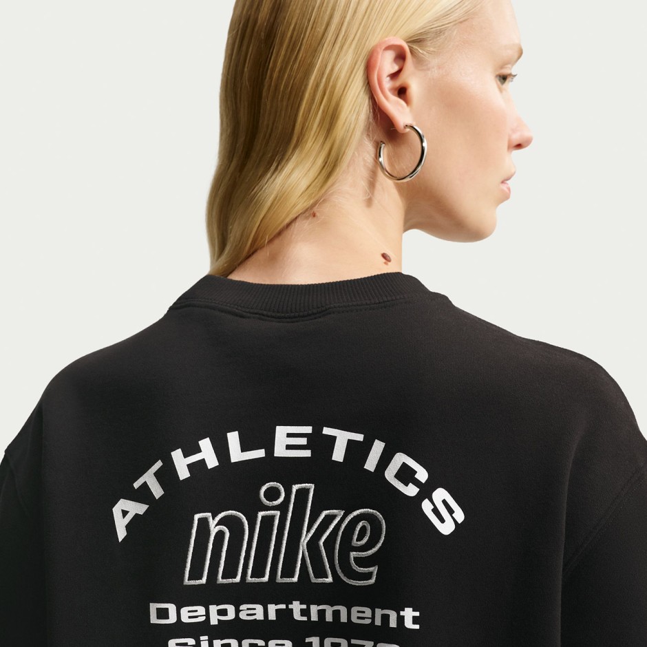 Women's Sweatshirt Black - Nike Studio Fleece Medium Weight 'Graphic Pack'