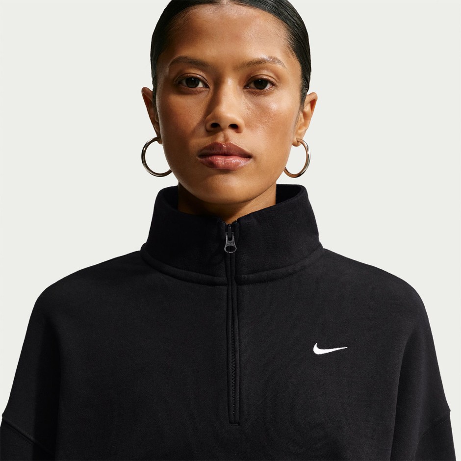 Γυναικεία Μακρυμάνικη Μπλούζα Μαύρη - Nike Studio Fleece Medium Weight