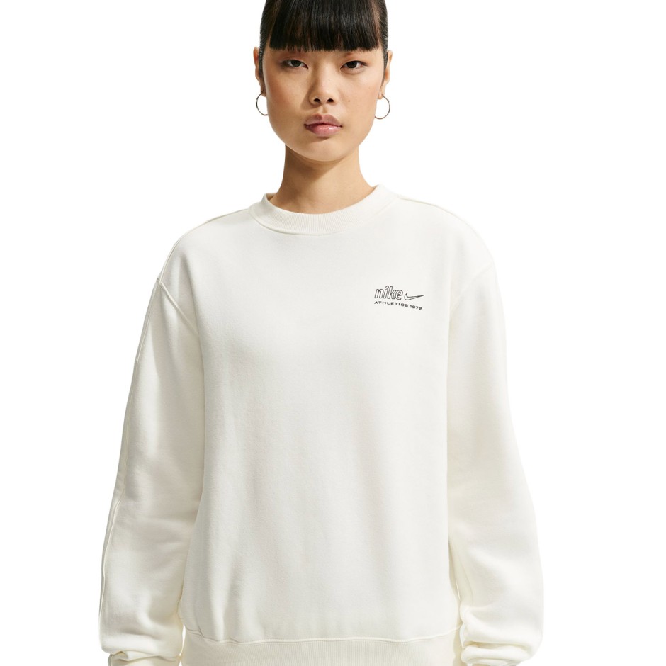 Γυναικεία Μακρυμάνικη Μπλούζα Εκρού - Nike Studio Fleece Medium Weight 'Graphic Pack'
