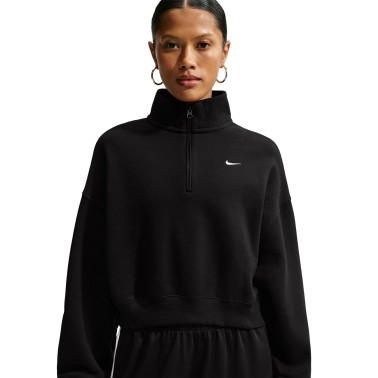 Γυναικεία Μακρυμάνικη Μπλούζα Μαύρη - Nike Studio Fleece Medium Weight