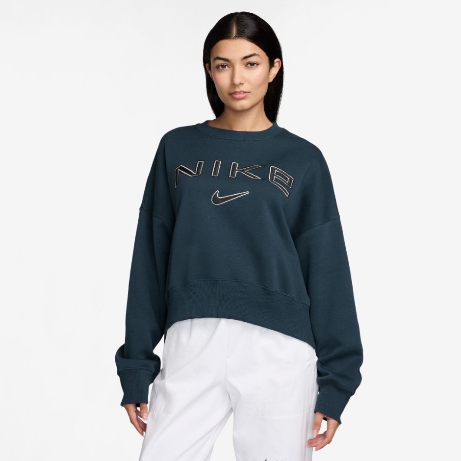 NIKE W NSW PHNX FLC OOS LOGO CREW FV7674-478 Blue