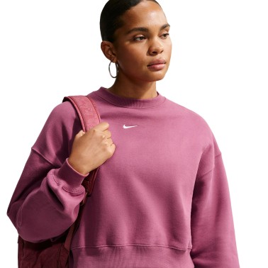 Γυναικεία Μακρυμάνικη Μπλούζα Ροζ - Nike Studio Fleece Medium Weight