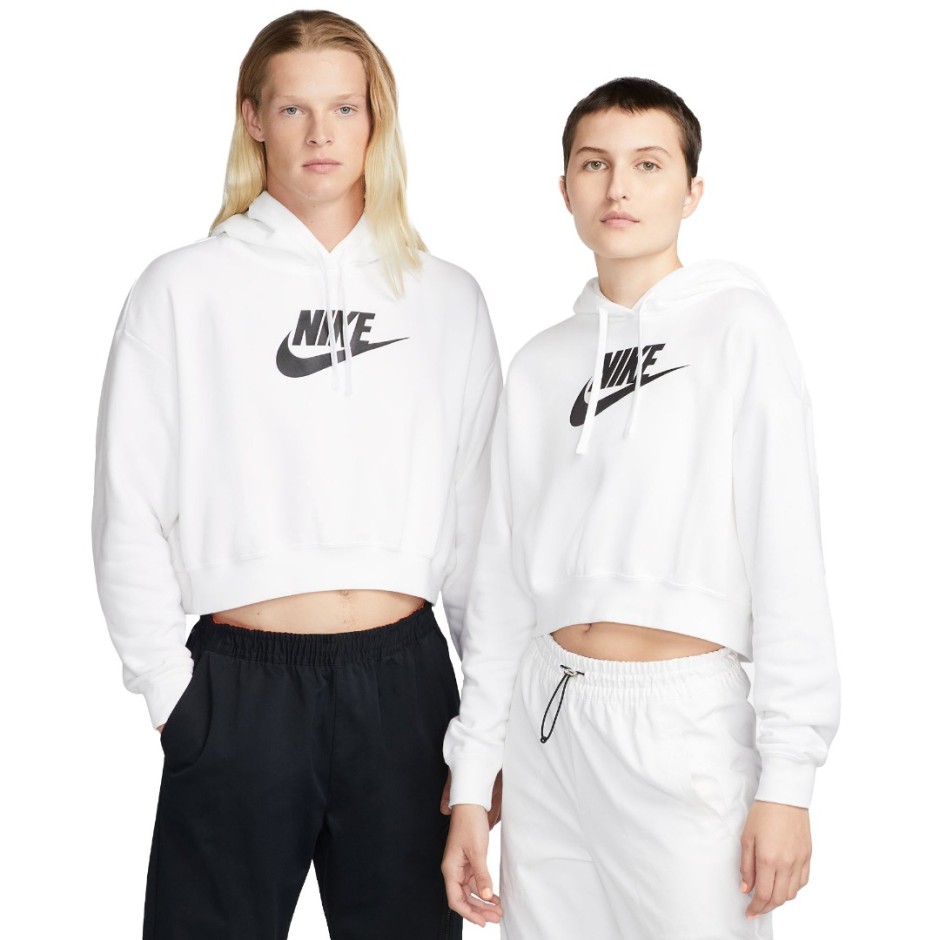 NIKE W NSW CLUB FLC GX CROP HDY DQ5850-100 White