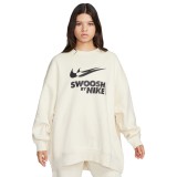 Nike Sportswear Εκρού - Γυναικεία Μακρυμάνικη Μπλούζα Με Λαιμόκοψη Εικόνα 