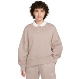Nike Sportswear Phoenix Fleece Μπέζ - Γυναικεία Μακρυμάνικη Μπλούζα Εικόνα 