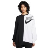 NIKE W NSW FT FLC OOS CREW DNC DV0328-010 White-Black Image 