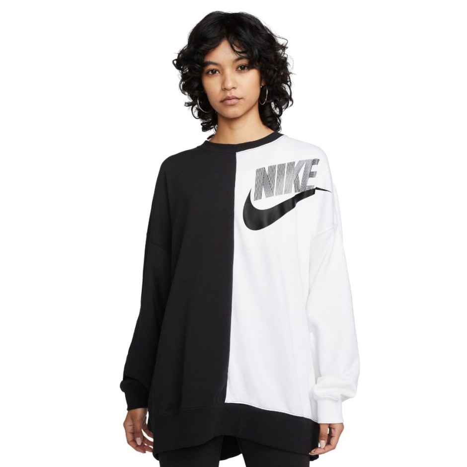 NIKE W NSW FT FLC OOS CREW DNC DV0328-010 White-Black