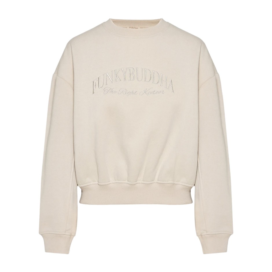 Women's Sweatshirt Beige - Funky Buddha 