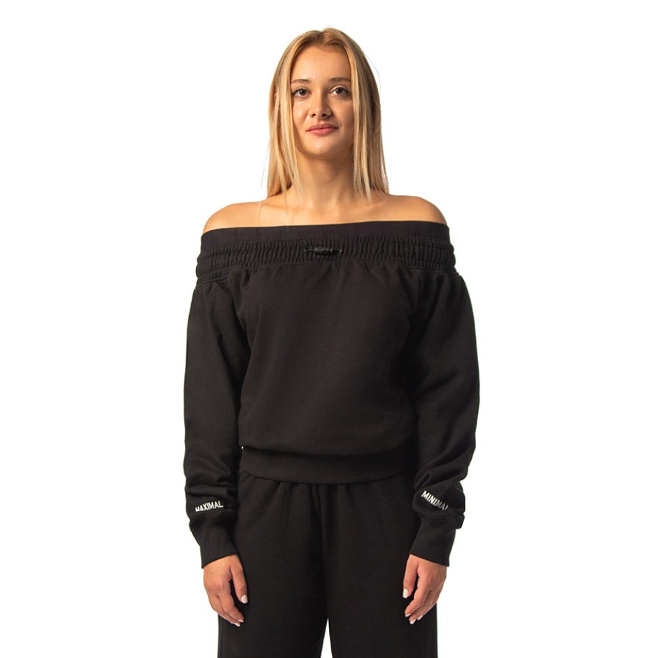 BE:NATION OFF-SHOULDER CROPPED 6102203-01 Black