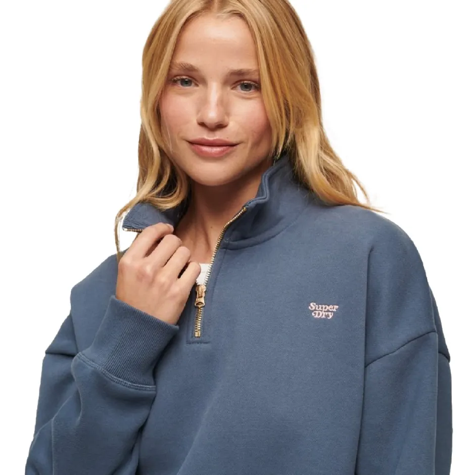 SUPERDRY ESSENTIAL HALF ZIP SWEATSHIRT W2011871A-QB2 Blue