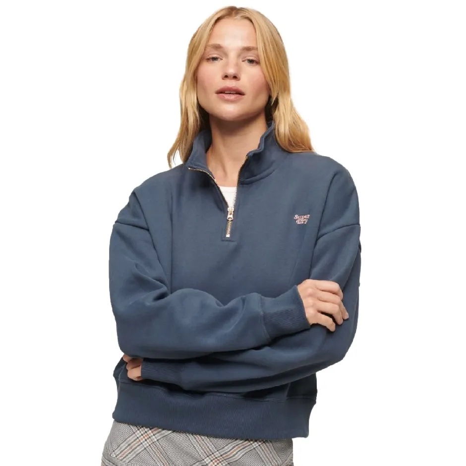 SUPERDRY ESSENTIAL HALF ZIP SWEATSHIRT W2011871A-QB2 Blue SUPERDRY ESSENTIAL HALF ZIP SWEATSHIRT W2011871A-QB2 Blue