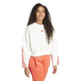 adidas Sportswear Future Icons 3-Stripes Εκρού - Γυναικεία Μακρυμάνικη Μπλούζα Με Λαιμόκοψη Εικόνα 3