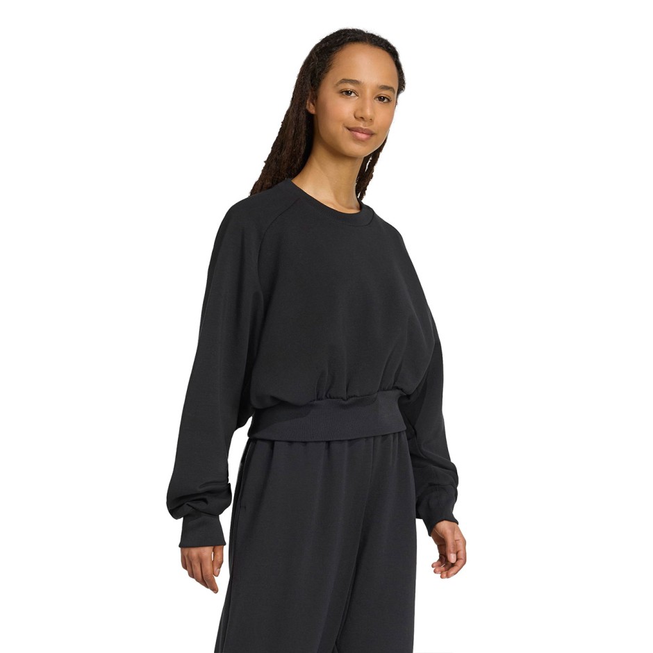 Γυναικεία Μακρυμάνικη Μπλούζα Μαύρη - adidas Sportswear Soft Lux Loose