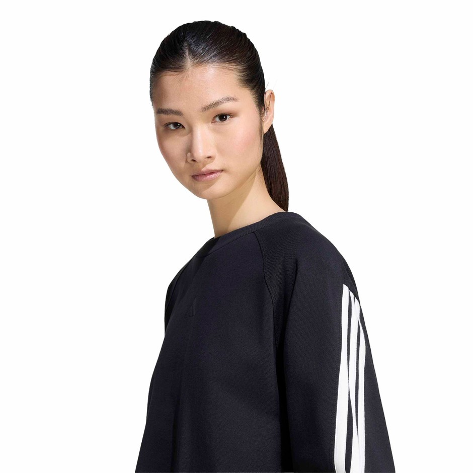 Women's Sweatshirt Black - adidas Sportswear KIT 3-Stripes