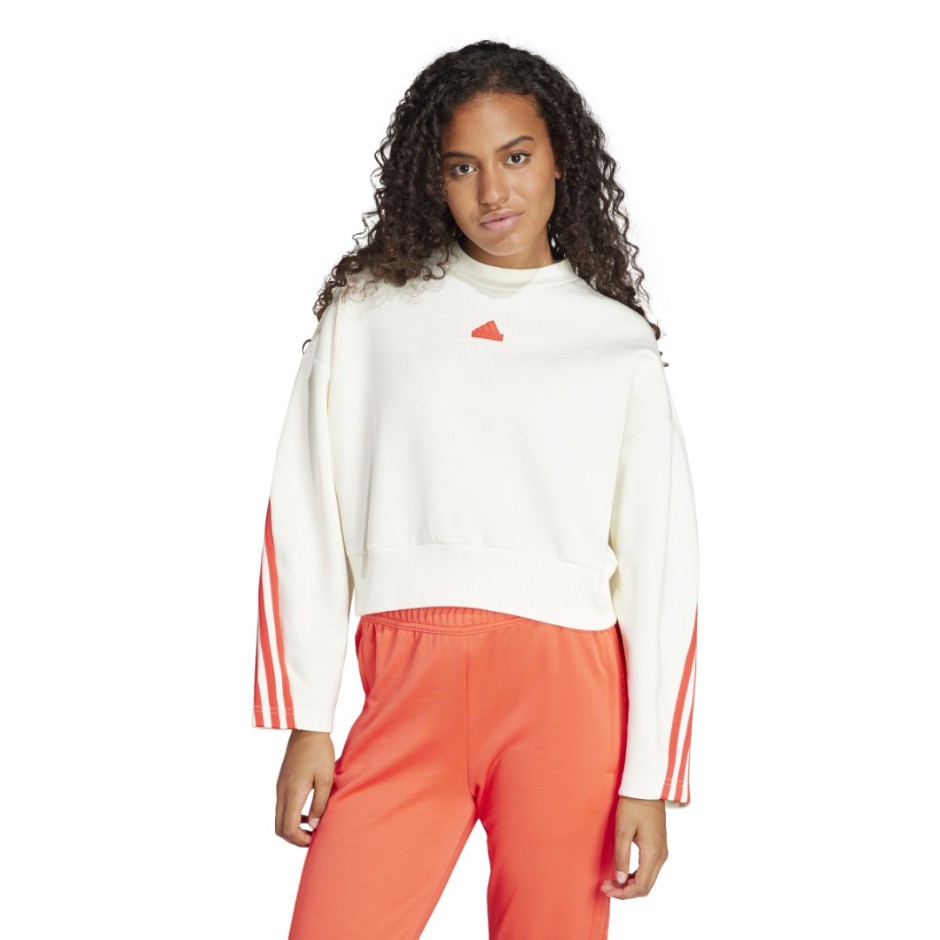 adidas Sportswear Future Icons 3-Stripes Εκρού - Γυναικεία Μακρυμάνικη Μπλούζα Με Λαιμόκοψη
