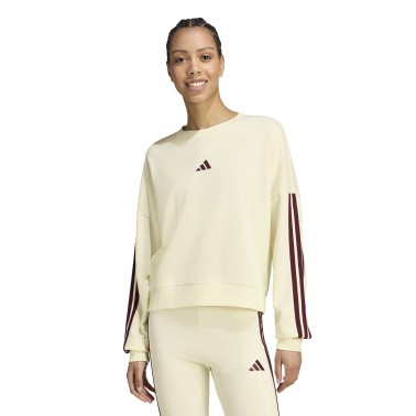 Women's Sweatshirt Ecru - adidas Sportswear Essentials 3-Stripes French Terry