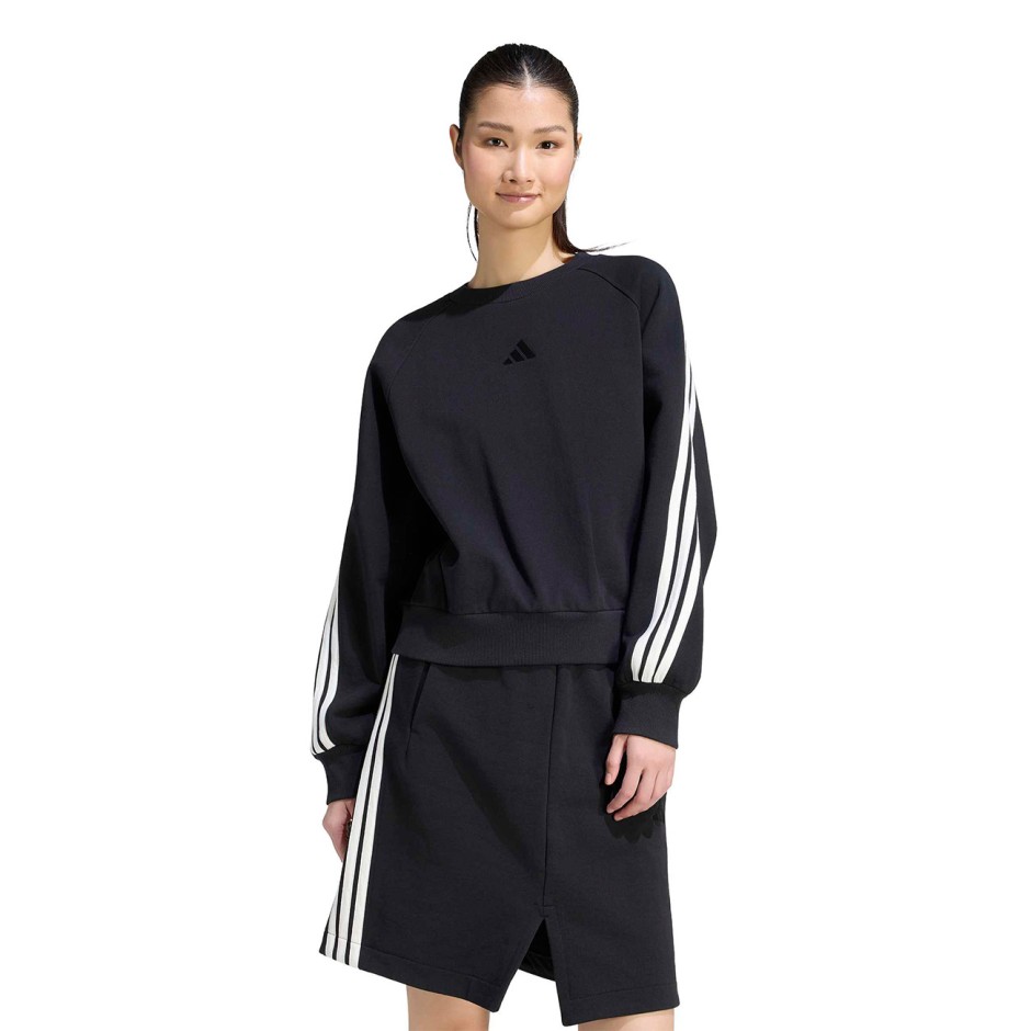 Women's Sweatshirt Black - adidas Sportswear KIT 3-Stripes