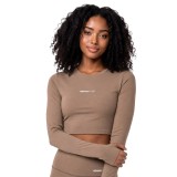Women's Yoga Long-Sleeve Top Beige - VENIMO  Image 1