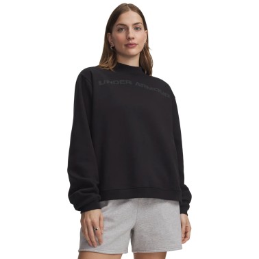 Γυναικεία Μακρυμάνικη Μπλούζα Μαύρη - Under Armour Icon Fleece Wordmark
