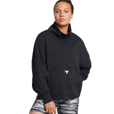 UNDER ARMOUR PROJECT ROCK W HALF ZIP PULLOVER 1387760-001 Black