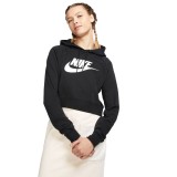 NIKE SPORTSWEAR ESSENTIAL WOMEN'S CROPPED HOODIE CJ6327-010 Μαύρο