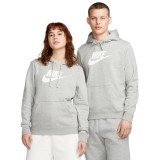 Nike Sportswear Club Fleece Γκρί - Γυναικεία Μπλούζα Φούτερ  Εικόνα 