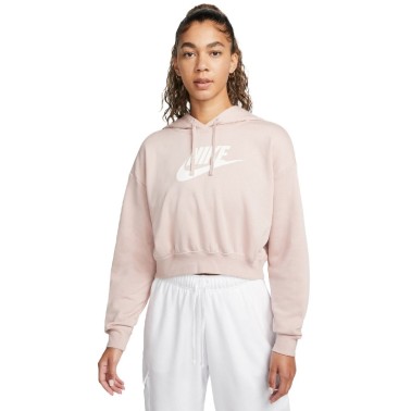 Nike Sportswear Club Fleece Ροζ - Γυναικεία Μπλούζα Φούτερ Με Κουκούλα