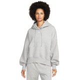 Nike Sportswear Phoenix Fleece Γκρί - Γυναικεία Μπλούζα Φούτερ Εικόνα 