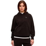 Γυναικείο Φούτερ Μαύρο - PUMA Essentials Elevated Comfort Velour Εικόνα 