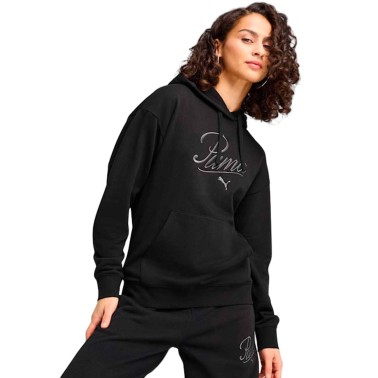 Women's Hoodie Black - PUMA Essentials Script Comfort