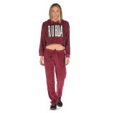 BODY ACTION VELOUR CROPPED HOODIE 061840-01-08D Μπορντό
