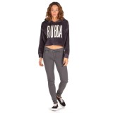 BODY ACTION VELOUR CROPPED HOODIE 061840-01-03G Coal