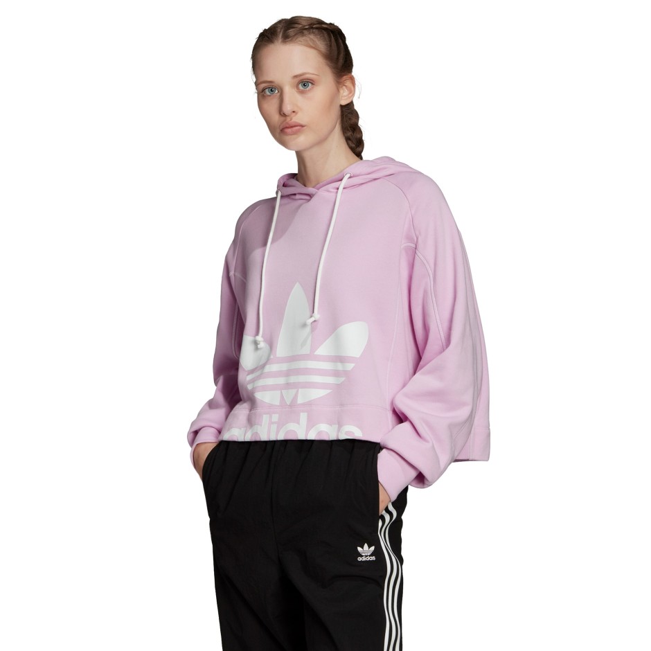 Adidas originals trefoil 2024 cropped hoodie sweatshirt