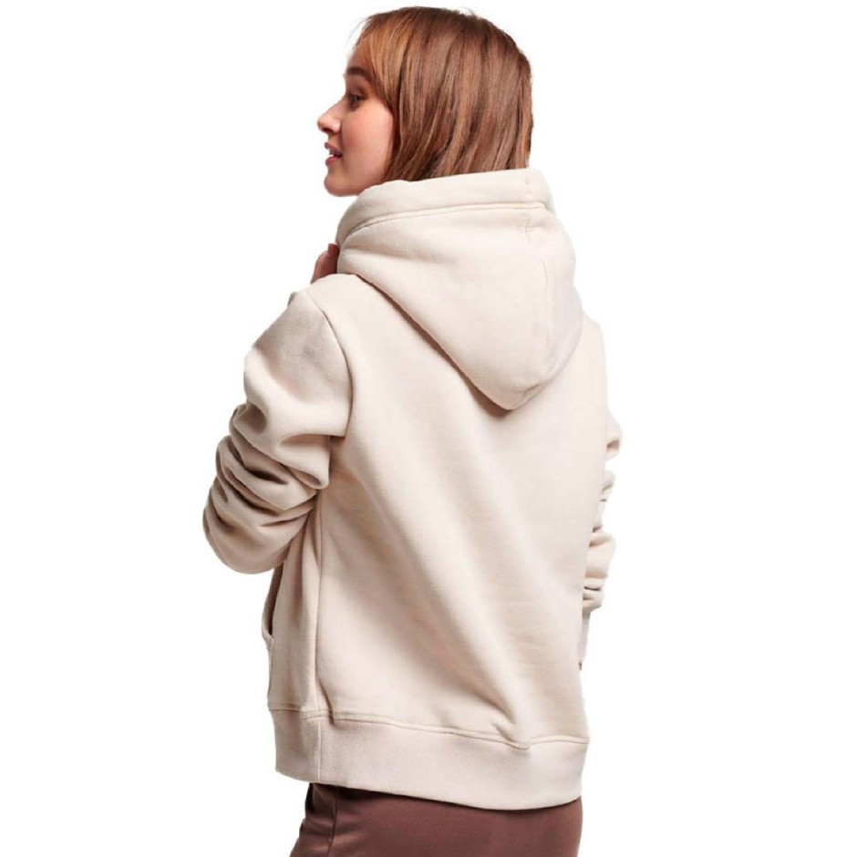 Superdry Essential Logo Εκρού - Γυναικεία Μπλούζα Φούτερ