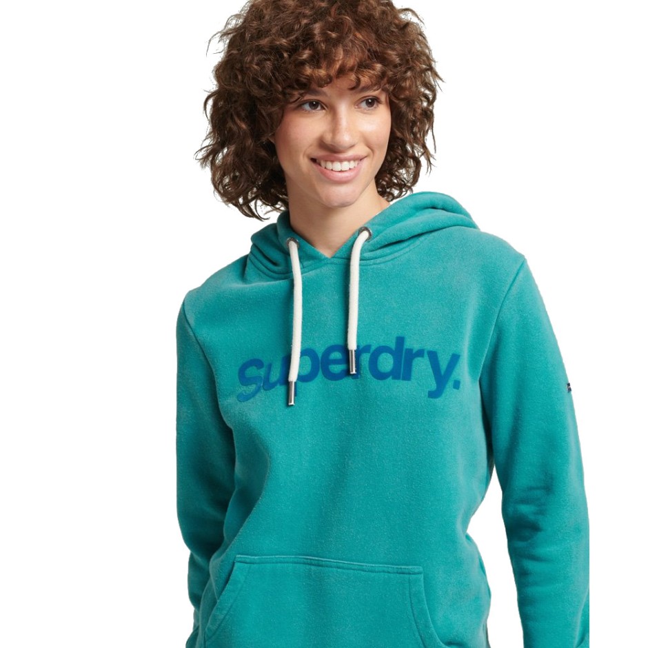 SUPERDRY VINTAGE CORE LOGO 80'S HOOD W2011470A-3HJ Petrol
