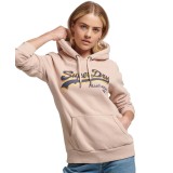 SUPERDRY VINTAGE LOGO BOROUGH HOOD W2011457A-7UJ Pink Image 