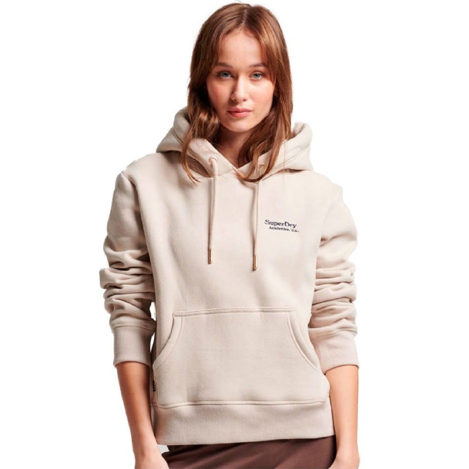 Superdry Essential Logo Εκρού - Γυναικεία Μπλούζα Φούτερ