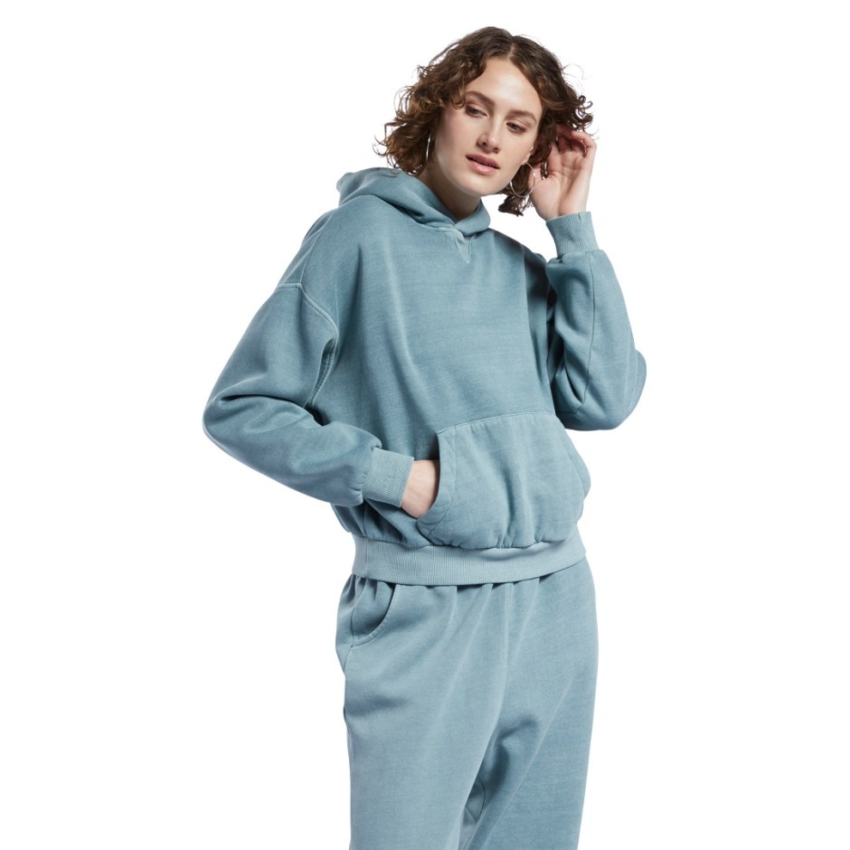 Reebok Classics CL ND FLEECE HOODIE H41360 Πετρόλ