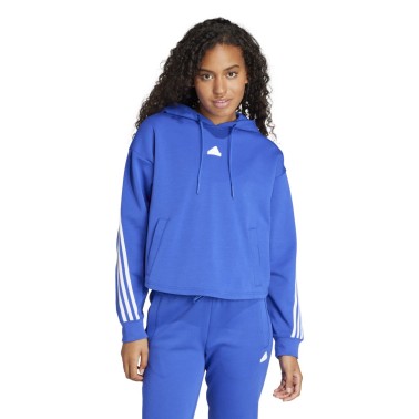 adidas Sportswear Future Icons 3-Stripes Μπλε - Γυναικεία Μπλούζα Φούτερ Με Κουκούλα
