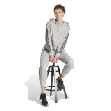 adidas Sportswear Essentials 3-Stripes Animal Print Γκρι - Γυναικεία Μπλούζα Φούτερ Με Κουκούλα Εικόνα 3